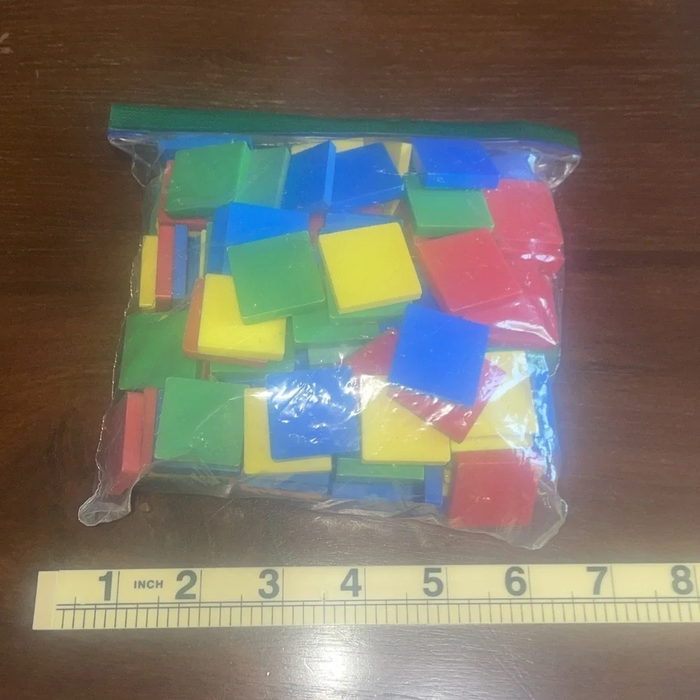 Red Yellow Green Blue Shapes Counting Manipulative Homeschool Tiles Geometry